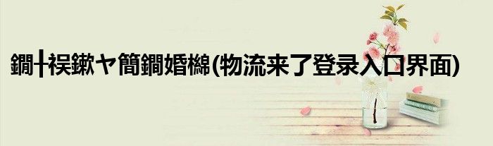 鐗╂祦鏉ヤ簡鐧婚檰(物流来了登录入口界面)