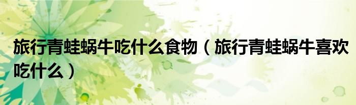 旅行青蛙蜗牛吃什么食物（旅行青蛙蜗牛喜欢吃什么）