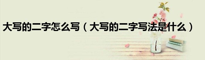 大写的二字怎么写（大写的二字写法是什么）