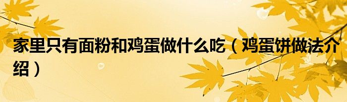 家里只有面粉和鸡蛋做什么吃（鸡蛋饼做法介绍）