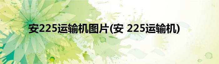 安225运输机图片(安 225运输机)
