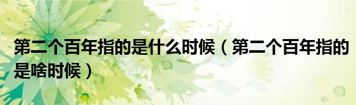第二个百年指的是什么时候（第二个百年指的是啥时候）