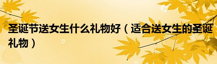 圣诞节送女生什么礼物好（适合送女生的圣诞礼物）