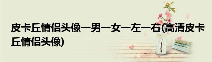 皮卡丘情侣头像一男一女一左一右(高清皮卡丘情侣头像)