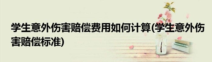 学生意外伤害赔偿费用如何计算(学生意外伤害赔偿标准)