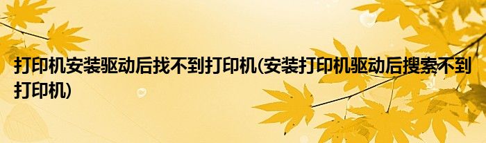 打印机安装驱动后找不到打印机(安装打印机驱动后搜索不到打印机)