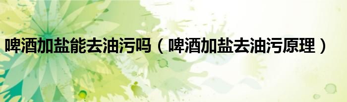 啤酒加盐能去油污吗（啤酒加盐去油污原理）