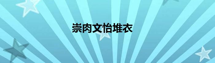 崇肉文怡堆衣