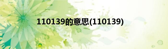 110139的意思(110139)