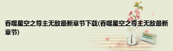 吞噬星空之尊主无敌最新章节下载(吞噬星空之尊主无敌最新章节)