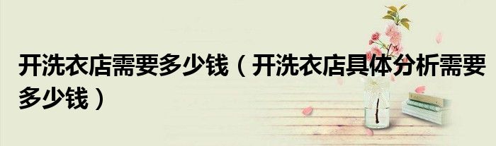 开洗衣店需要多少钱（开洗衣店具体分析需要多少钱）