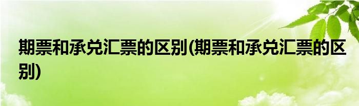 期票和承兑汇票的区别(期票和承兑汇票的区别)