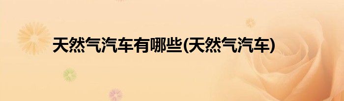 天然气汽车有哪些(天然气汽车)