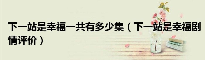 下一站是幸福一共有多少集（下一站是幸福剧情评价）