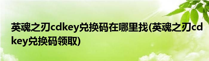 英魂之刃cdkey兑换码在哪里找(英魂之刃cdkey兑换码领取)