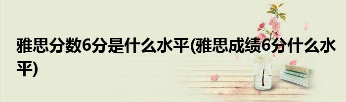 雅思分数6分是什么水平(雅思成绩6分什么水平)