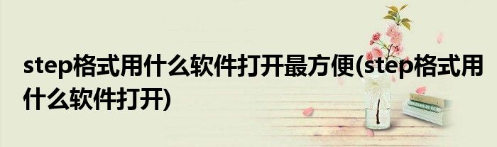 step格式用什么软件打开最方便(step格式用什么软件打开)