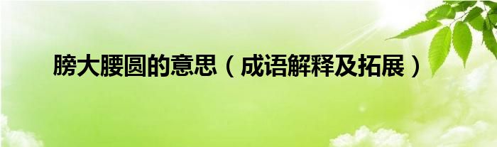 膀大腰圆的意思（成语解释及拓展）