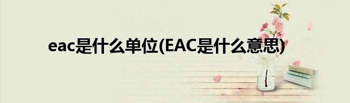 eac是什么单位(EAC是什么意思)