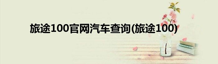 旅途100官网汽车查询(旅途100)