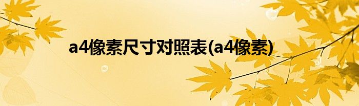 a4像素尺寸对照表(a4像素)