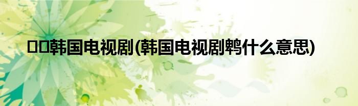 마인韩国电视剧(韩国电视剧鹎什么意思)