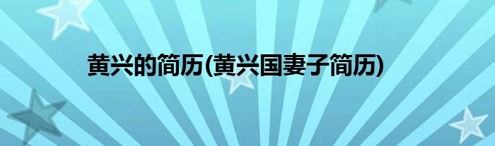 黄兴的简历(黄兴国妻子简历)