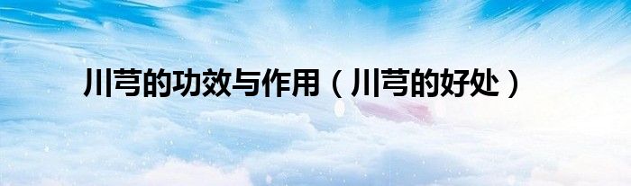 川芎的功效与作用（川芎的好处）