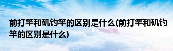 前打竿和矶钓竿的区别是什么(前打竿和矶钓竿的区别是什么)