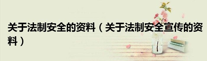 关于法制安全的资料（关于法制安全宣传的资料）