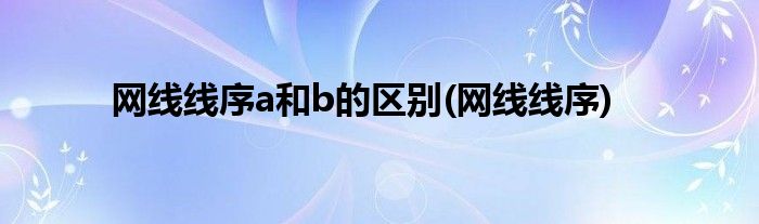 网线线序a和b的区别(网线线序)