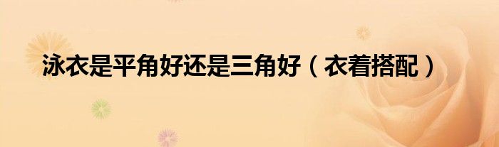 泳衣是平角好还是三角好（衣着搭配）