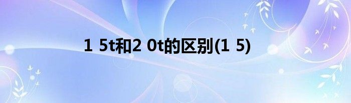 1 5t和2 0t的区别(1 5)