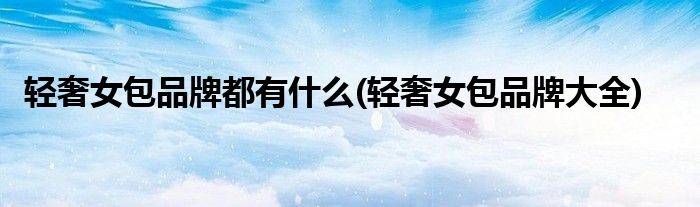 轻奢女包品牌都有什么(轻奢女包品牌大全)