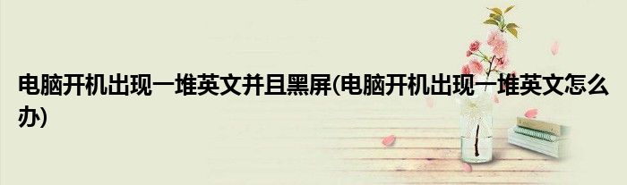 电脑开机出现一堆英文并且黑屏(电脑开机出现一堆英文怎么办)