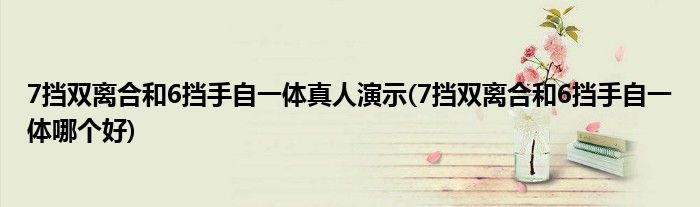 7挡双离合和6挡手自一体真人演示(7挡双离合和6挡手自一体哪个好)