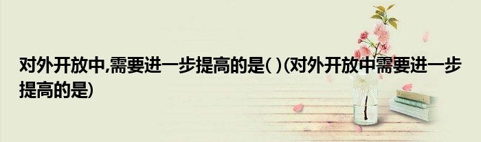 对外开放中,需要进一步提高的是( )(对外开放中需要进一步提高的是)