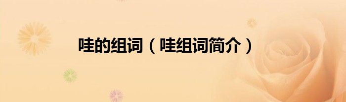 哇的组词（哇组词简介）