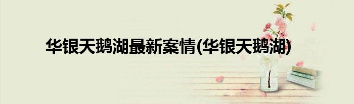 华银天鹅湖最新案情(华银天鹅湖)