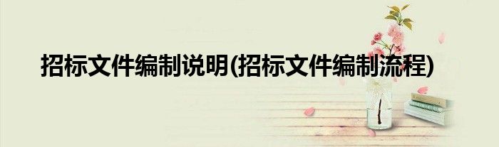 招标文件编制说明(招标文件编制流程)