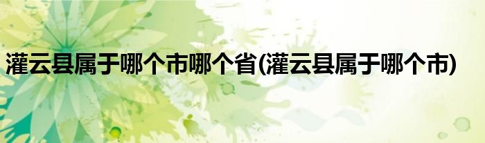 灌云县属于哪个市哪个省(灌云县属于哪个市)