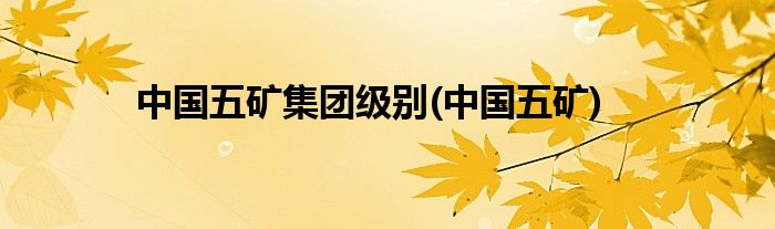 中国五矿集团级别(中国五矿)