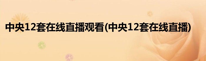 中央12套在线直播观看(中央12套在线直播)