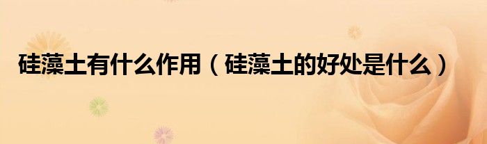 硅藻土有什么作用（硅藻土的好处是什么）