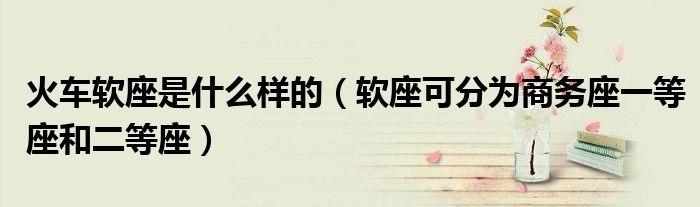 火车软座是什么样的（软座可分为商务座一等座和二等座）