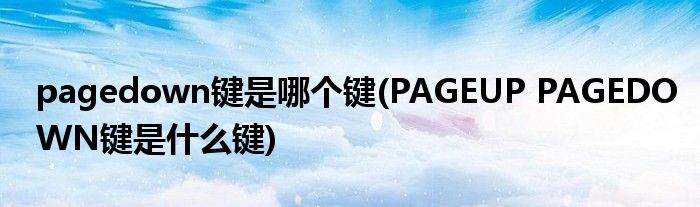 pagedown键是哪个键(PAGEUP PAGEDOWN键是什么键)
