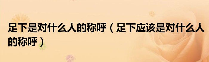 足下是对什么人的称呼（足下应该是对什么人的称呼）