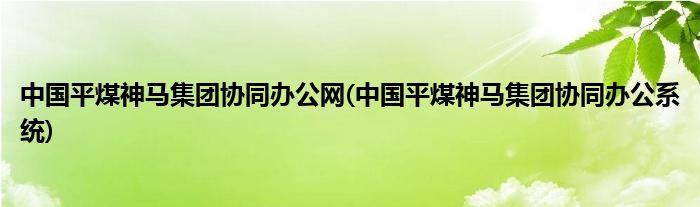 中国平煤神马集团协同办公网(中国平煤神马集团协同办公系统)