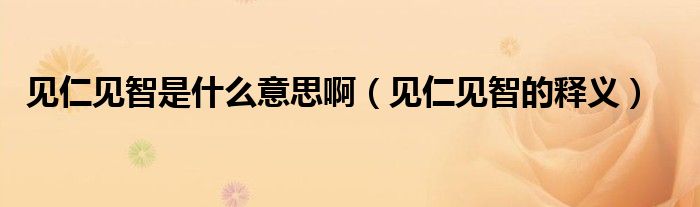 见仁见智是什么意思啊（见仁见智的释义）