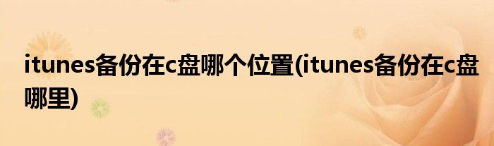 itunes备份在c盘哪个位置(itunes备份在c盘哪里)
